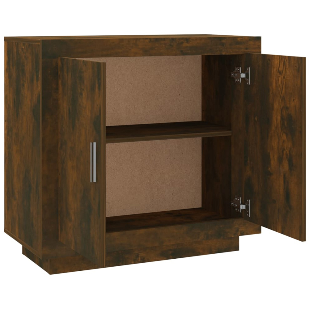 vidaXL 2 Door 2 Shelf Smoked Oak Sideboard Image 6