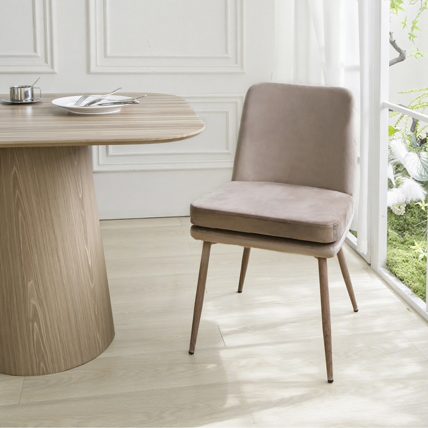 Pair of Elowyn Dining Chairs Taupe Image 1