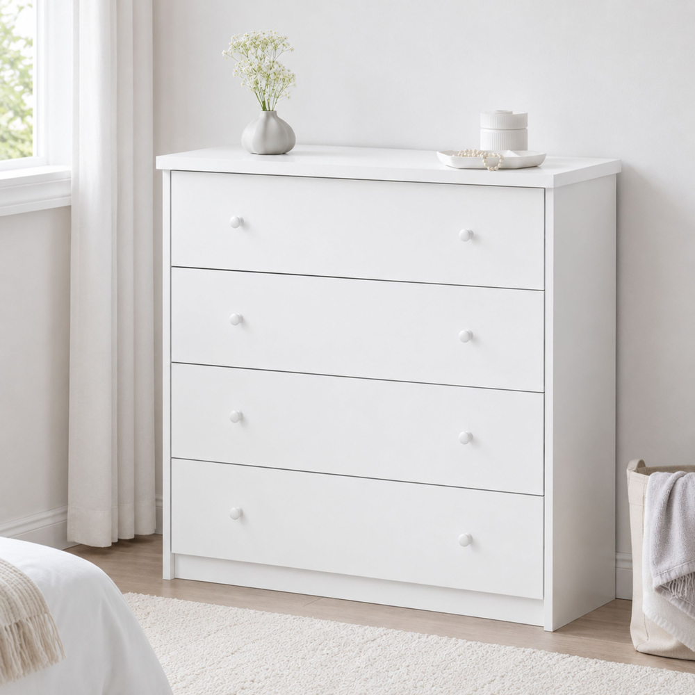 Core Products Erin 4 Drawer White Finish Chest of Drawers  Image 6