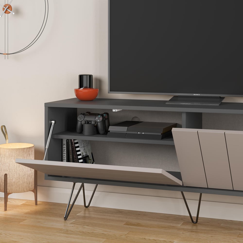 Decortie Picadilly 2 Door Anthracite and Mocha Grey TV Unit Image 4