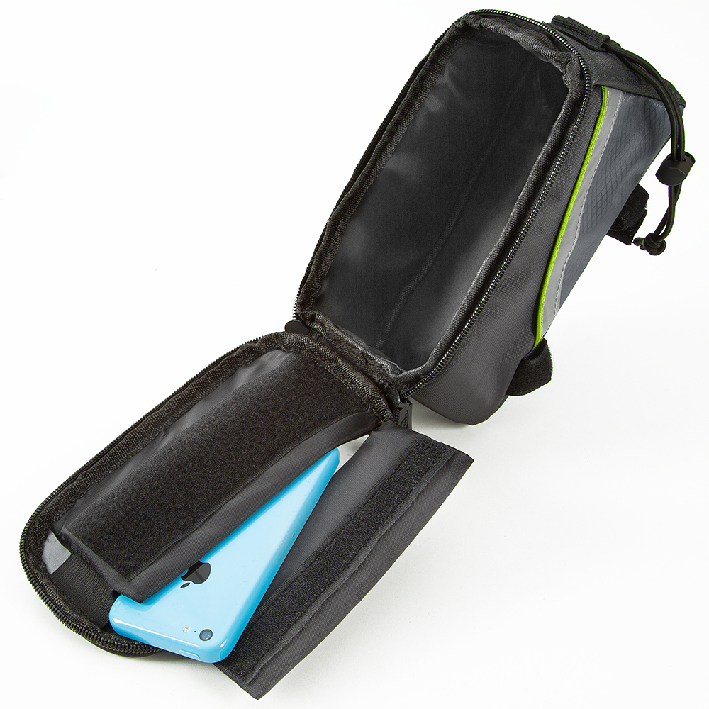 tectake Black Grey and Green Bike Phone Holder Image 5