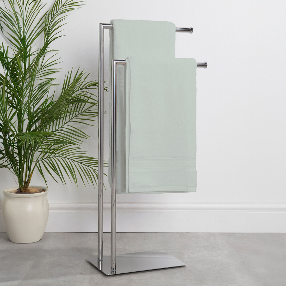 Polished Dual Towel Rail Chrome Image 2