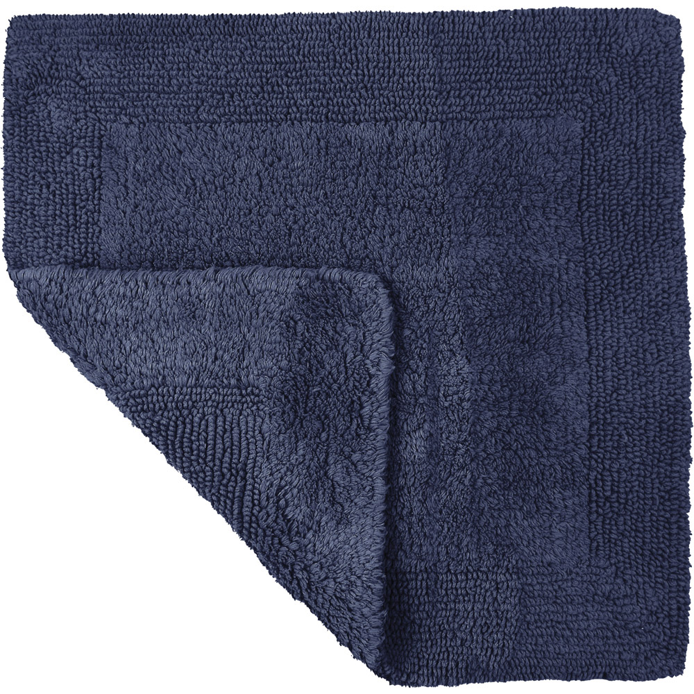 Allure Bath Fashions Elegance Navy Reversible Square Bath Mat 55 x 55cm Image 3