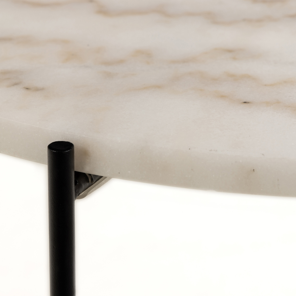 Florence Avila White Marble Top Side Table Image 4