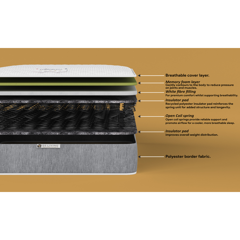 DS Living Haven King Size 13.5g Bonnell Spring Memory Foam Layer Orthopaedic Mattress Image 7