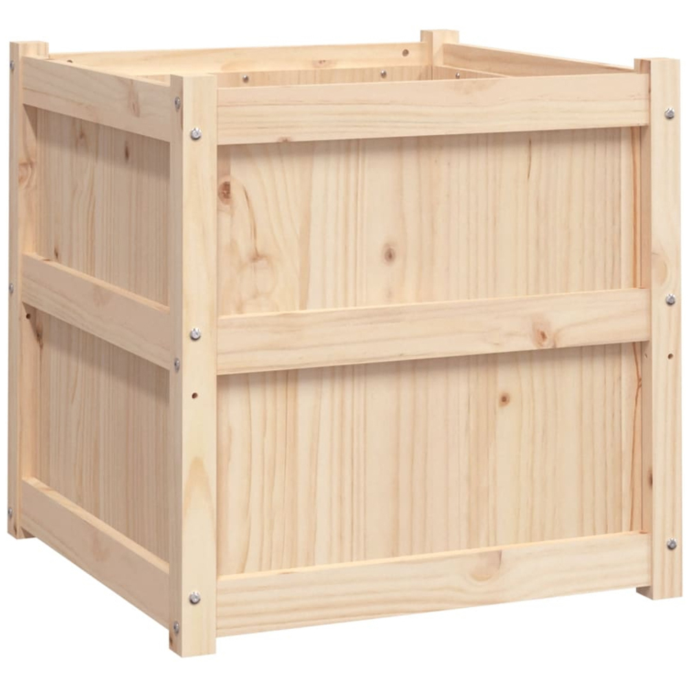 vidaXL Natural Solid Pine Wood Garden Planter 60 x 60 x 60cm Image 6