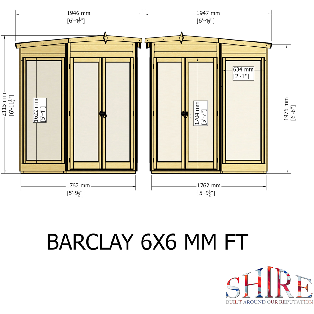 Shire Barclay 6 x 6ft Shiplap Pent Garden Summerhouse Image 9