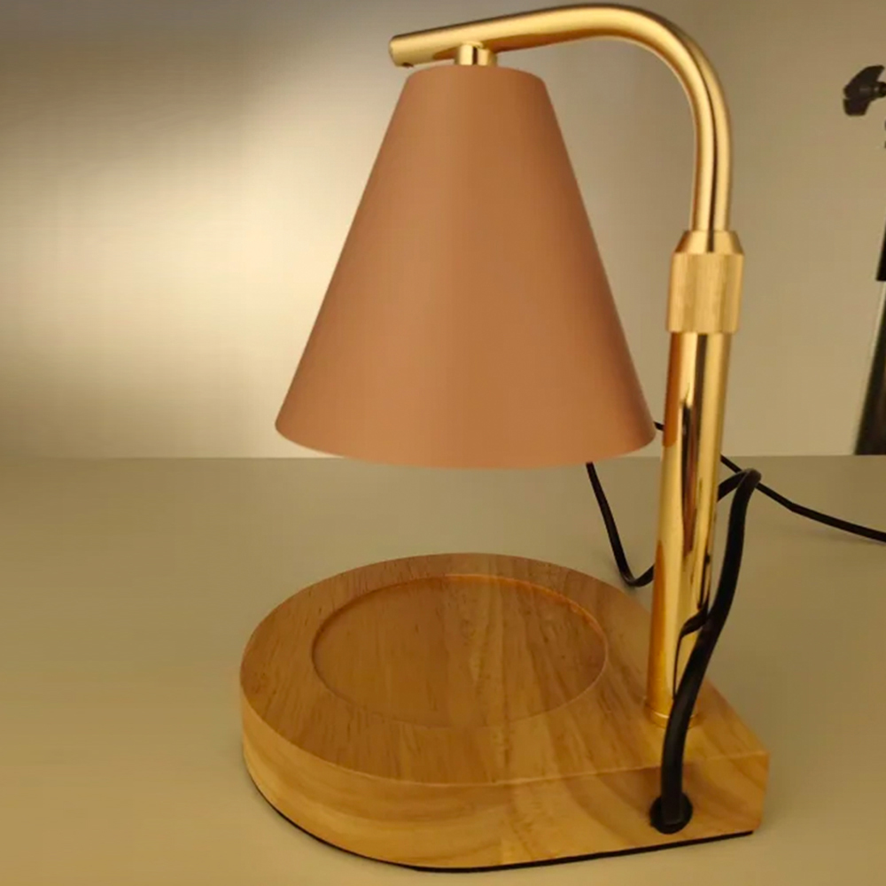 Living and Home Pink and Gold Height Adjustable Tabletop Candle Warmer Lamp Image 2