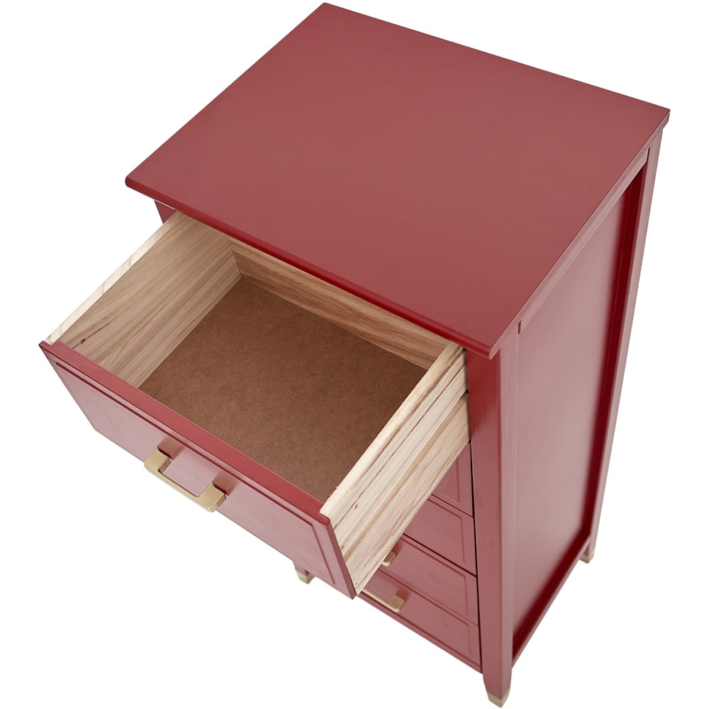 Palazzi 5 Drawer Red Narrow Chest of Drawers Image 6