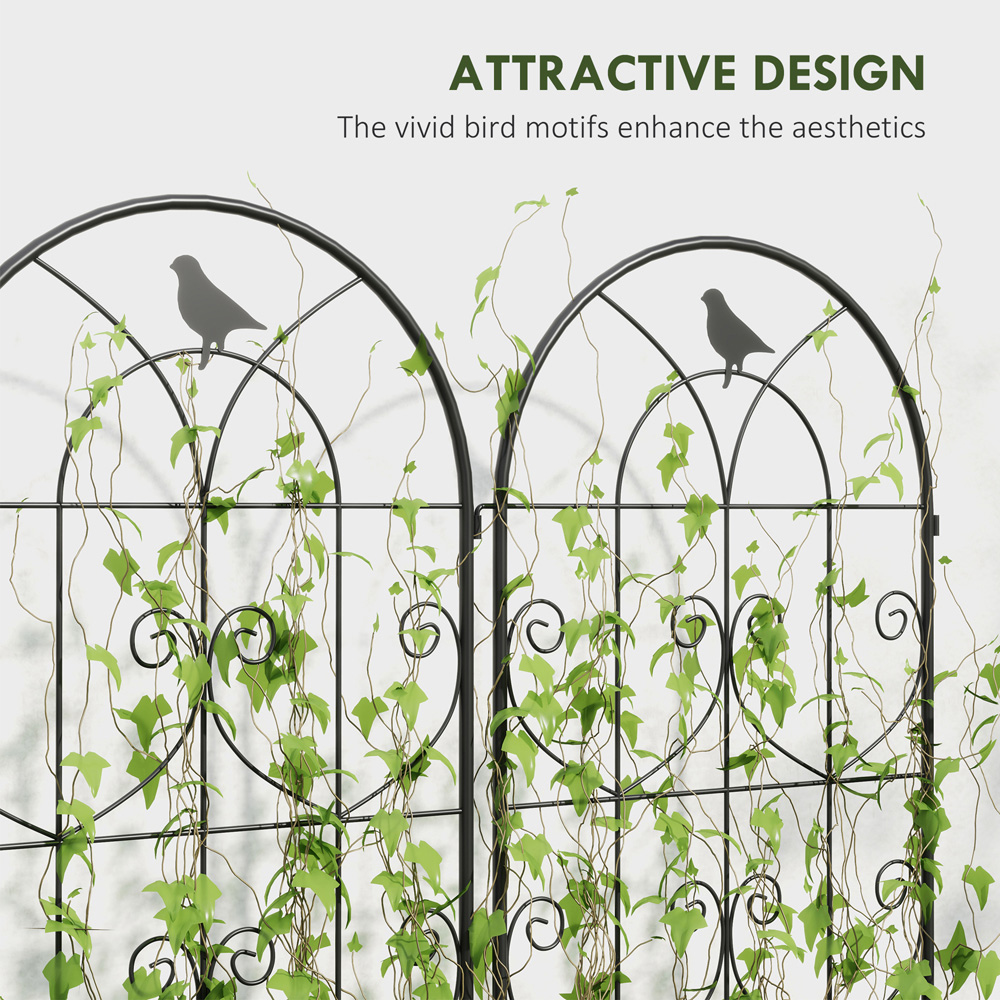 Outsunny 4.9 x 2ft Metal Garden Trellis Set of 2 Image 5