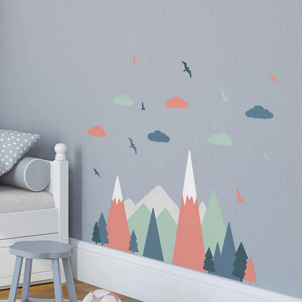 Walplus Kids Colourful Mountain Landscape Self Adhesive Wall Stickers Image 3