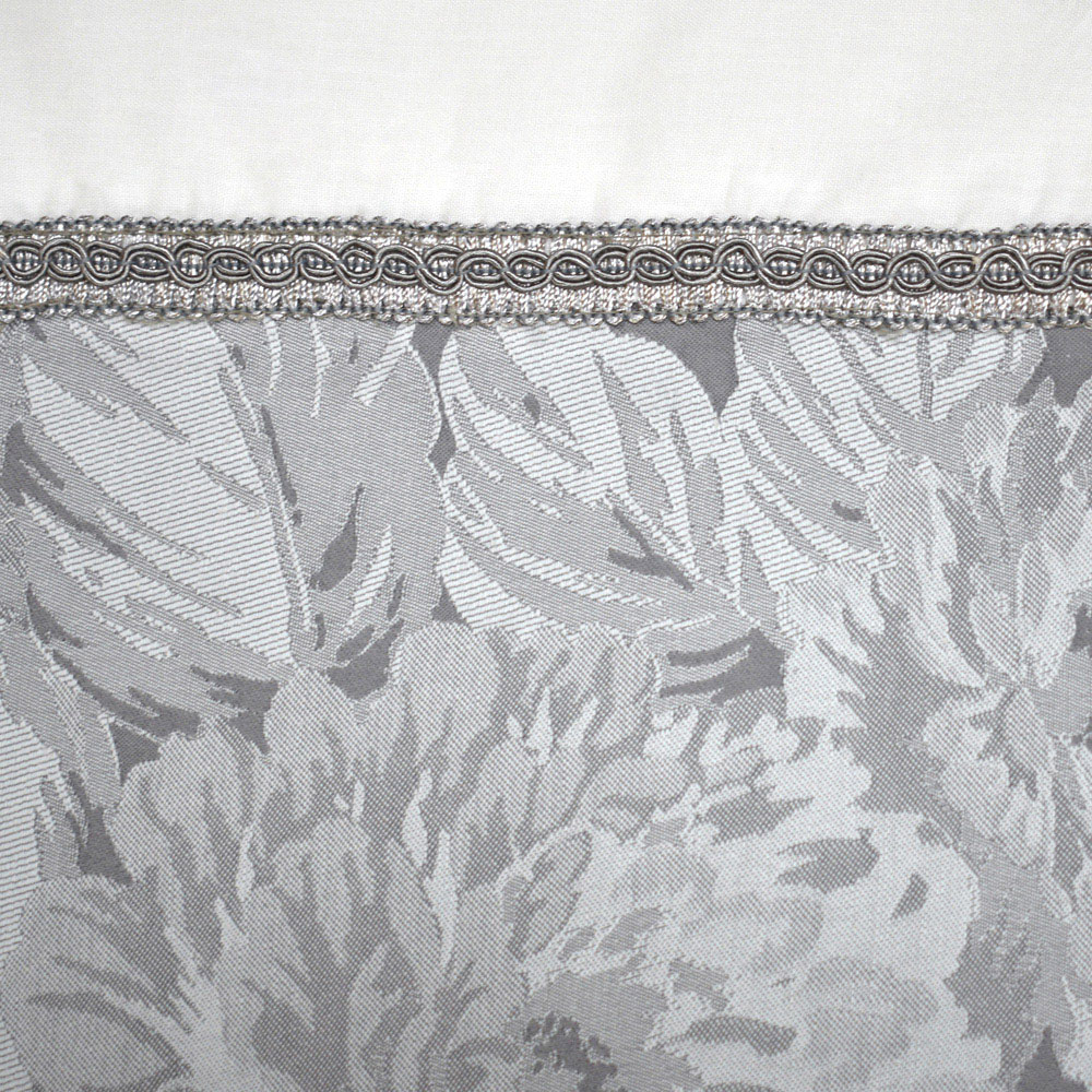 Sweet Dreams Ascot Single Silver Floral Bouquets and Trailing Leaves Woven Jacquard Duvet Cover Set Image 2