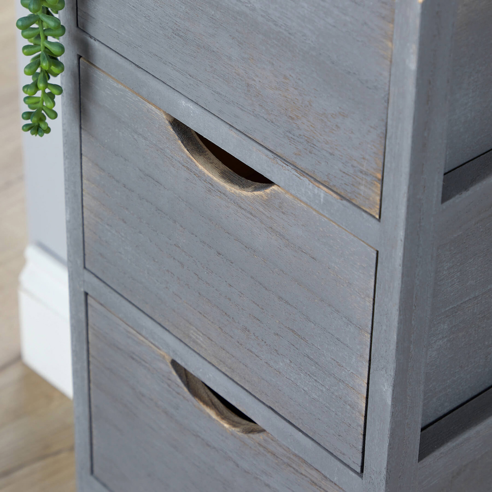 Home Source Hemsby 4 Drawer Grey Wooden Chest of Drawers Image 3