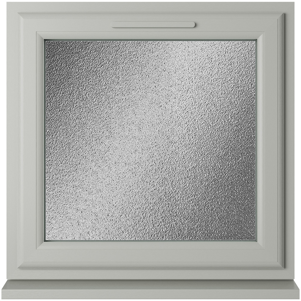 Crystal Agate and White Top Hung Opener Obscure Double Glazed Window 820 x 820mm Image 1