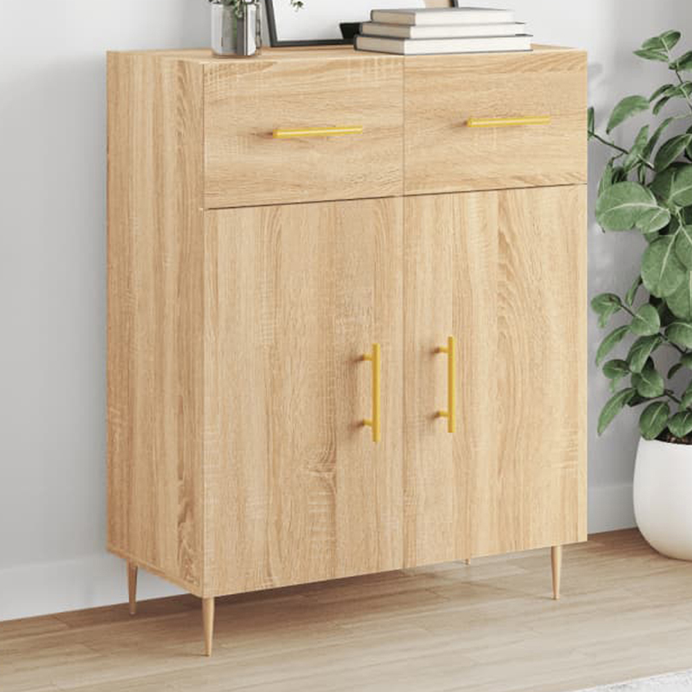 vidaXL 2 Door 2 Drawer Sonoma Oak Sideboard Image 1
