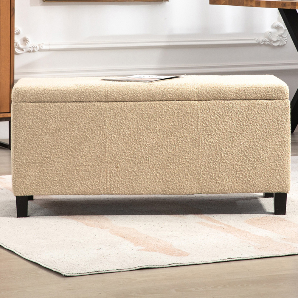 Artemis Home Sherman Brown Boucle Storage Ottoman Image 1
