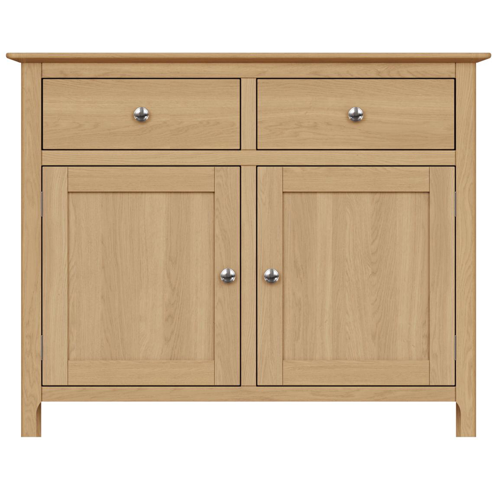 FWStyle Taberno 2 Drawer 2 Door Natural Lacquered Oak Sideboard Image 3