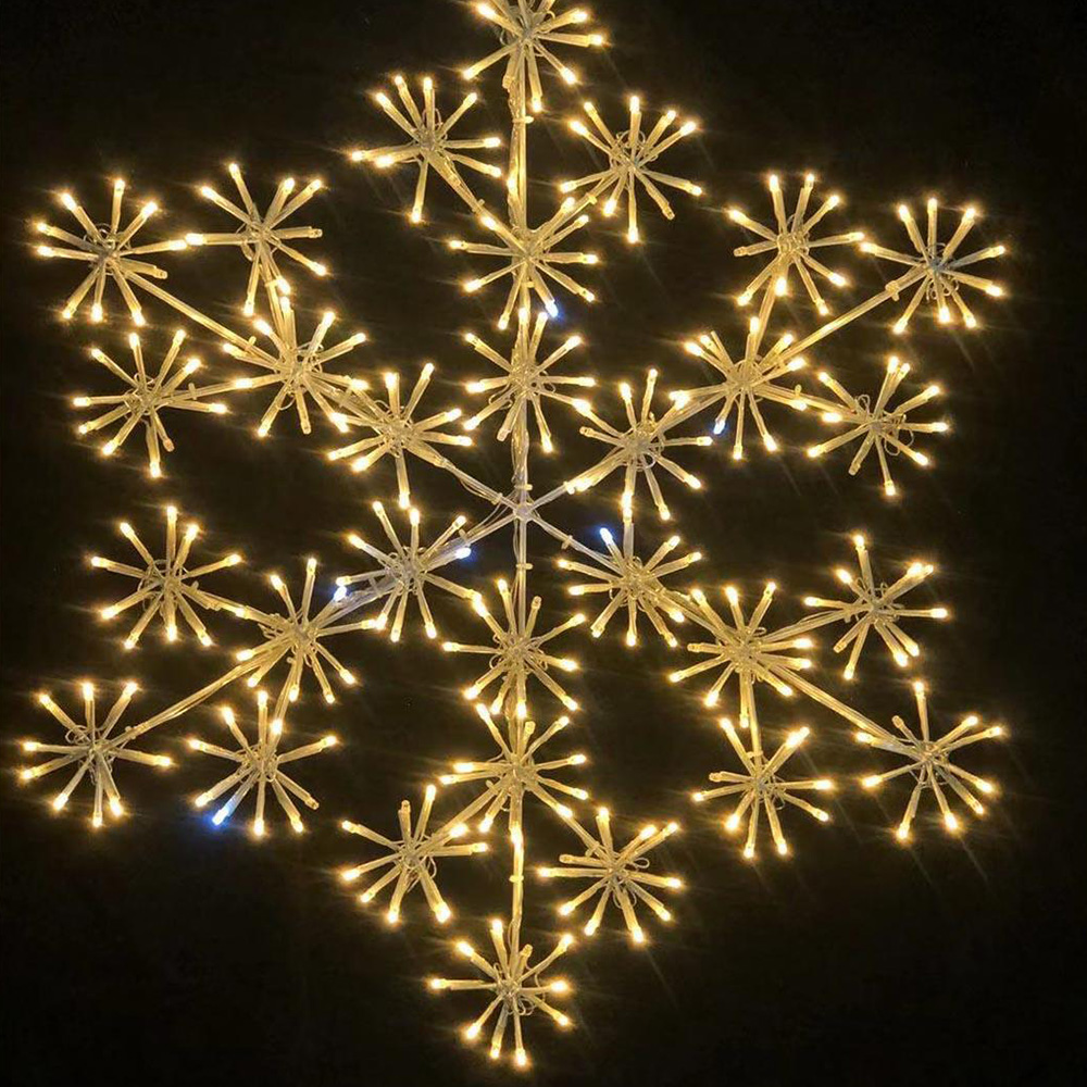 Shatchi White 300 White LED Starburst Snowflake Christmas Light Image 5