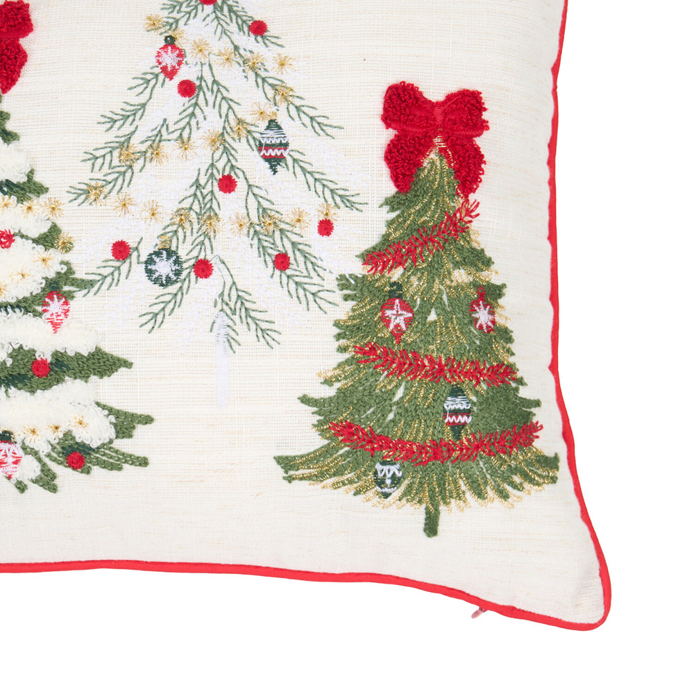Bow Christmas Trees Cushion Image 4