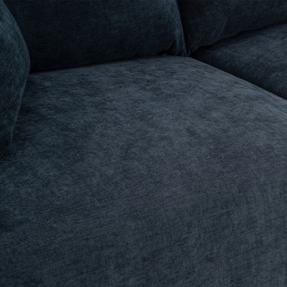Living and Home 2 Seater Sofa Blue Chenille with Throw Pillows Image 6