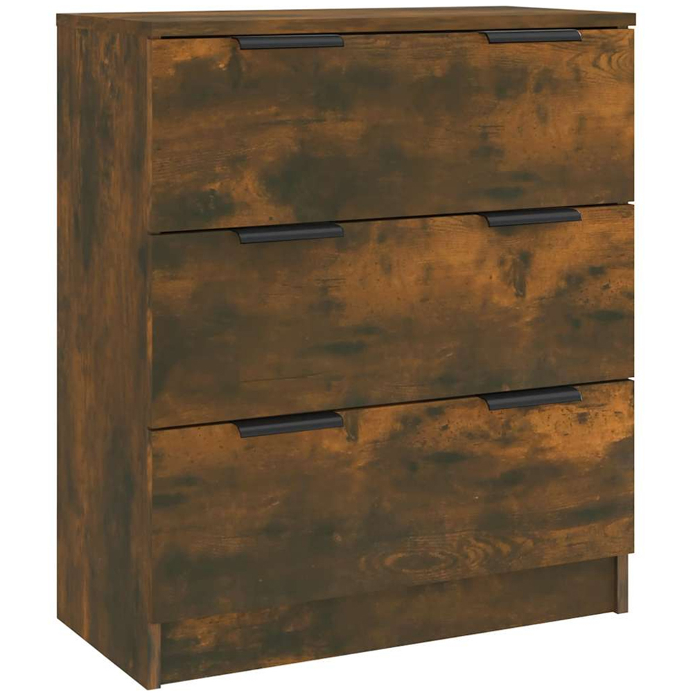 vidaXL 4 Door 3 Drawer Smoked Oak Wide Sideboard Image 3