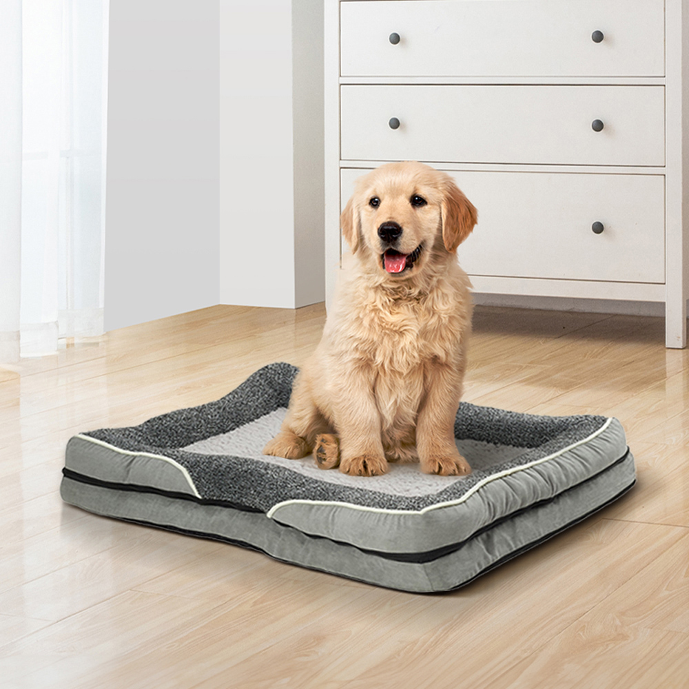 H&O Direct 50cm Light Grey Warm Cushioned Plush Pet Bed Image 2