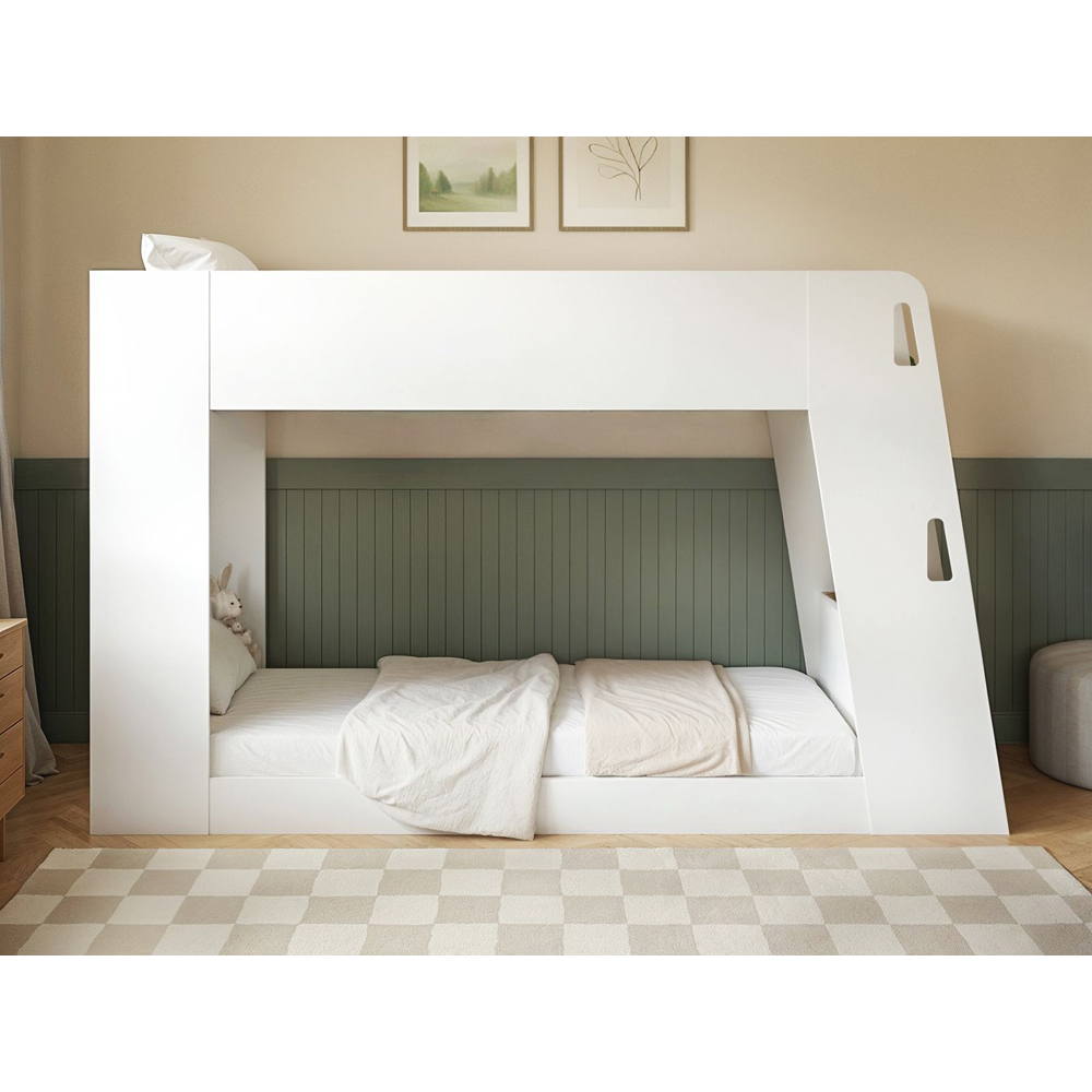 Flair Fern White and Oak Bunk Bed with Side Storage Ladder Image 4