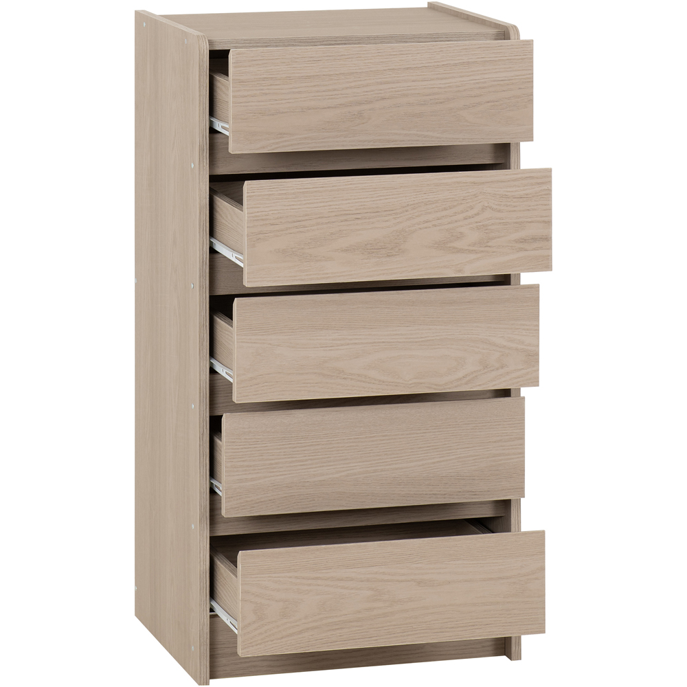 Seconique Paris 5 Drawer Smoked Ash Effect Chest of Drawers Image 3