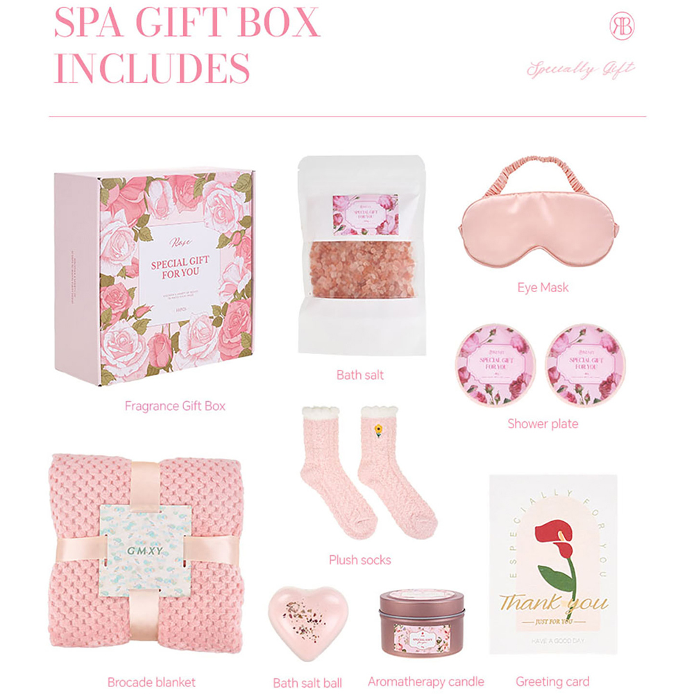 Living and Home Rose Scented Spa Bath Gift Set with Candle Bombs and Salts Image 4