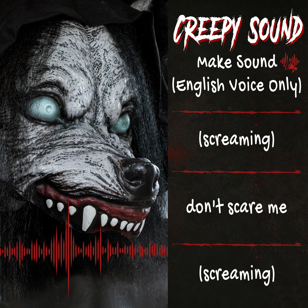 HOMCOM Light Up Animated Pop-Up Ghost with Werewolf Mask Halloween Decoration 5.5ft Image 7