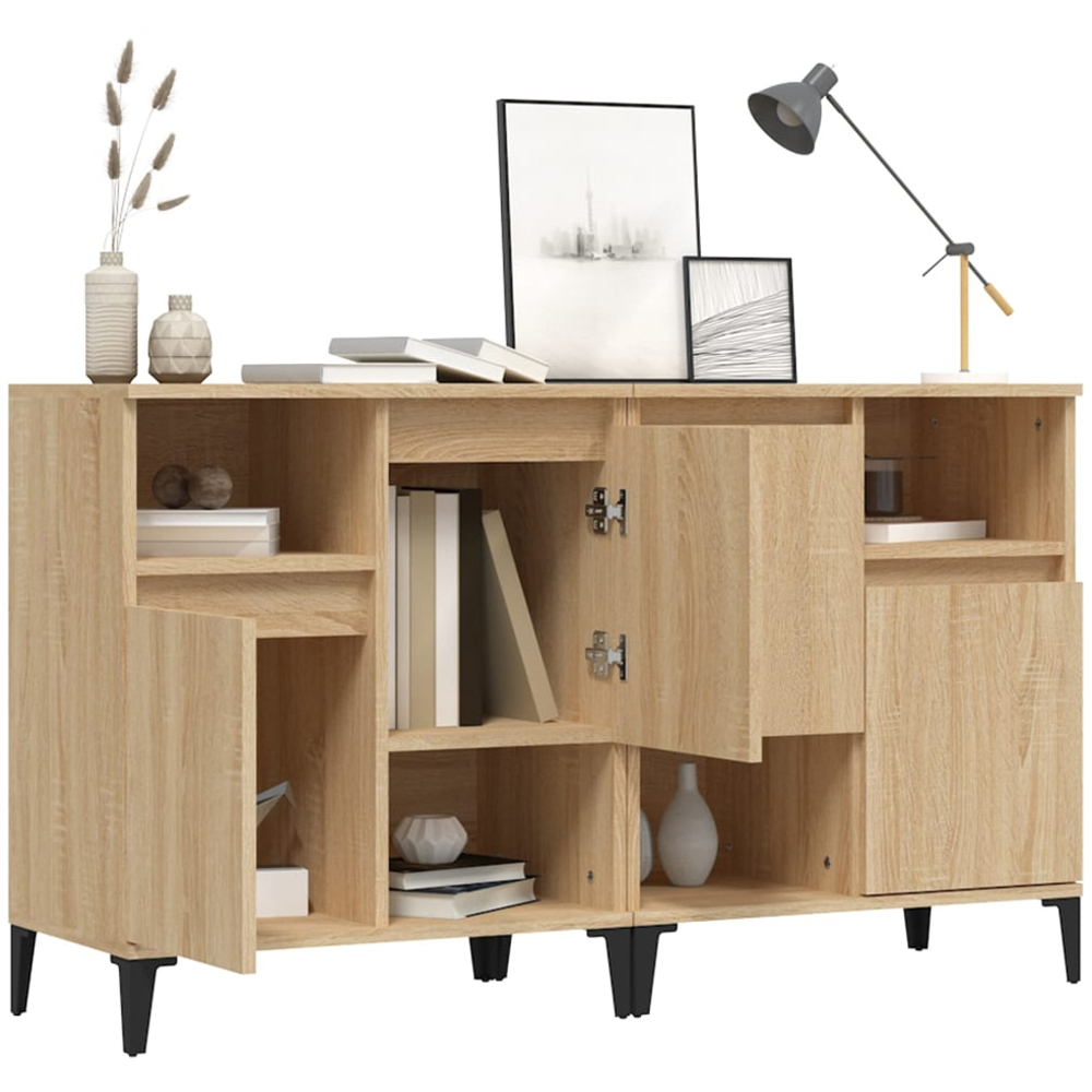 vidaXL 2 Door 2 Shelf Sonoma Oak Sideboard Set of 2 Image 4