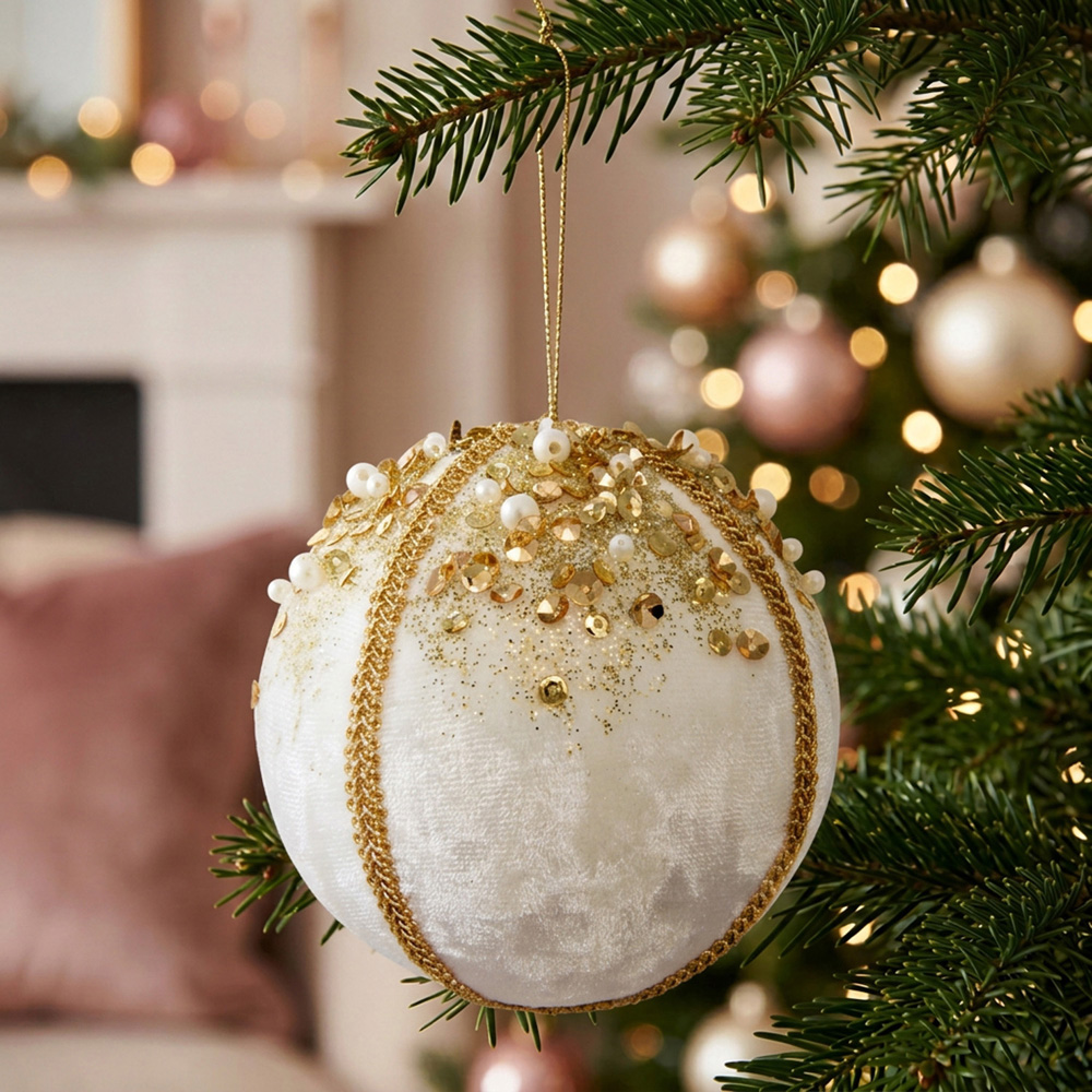 Velvet Embellished Bauble Image 2