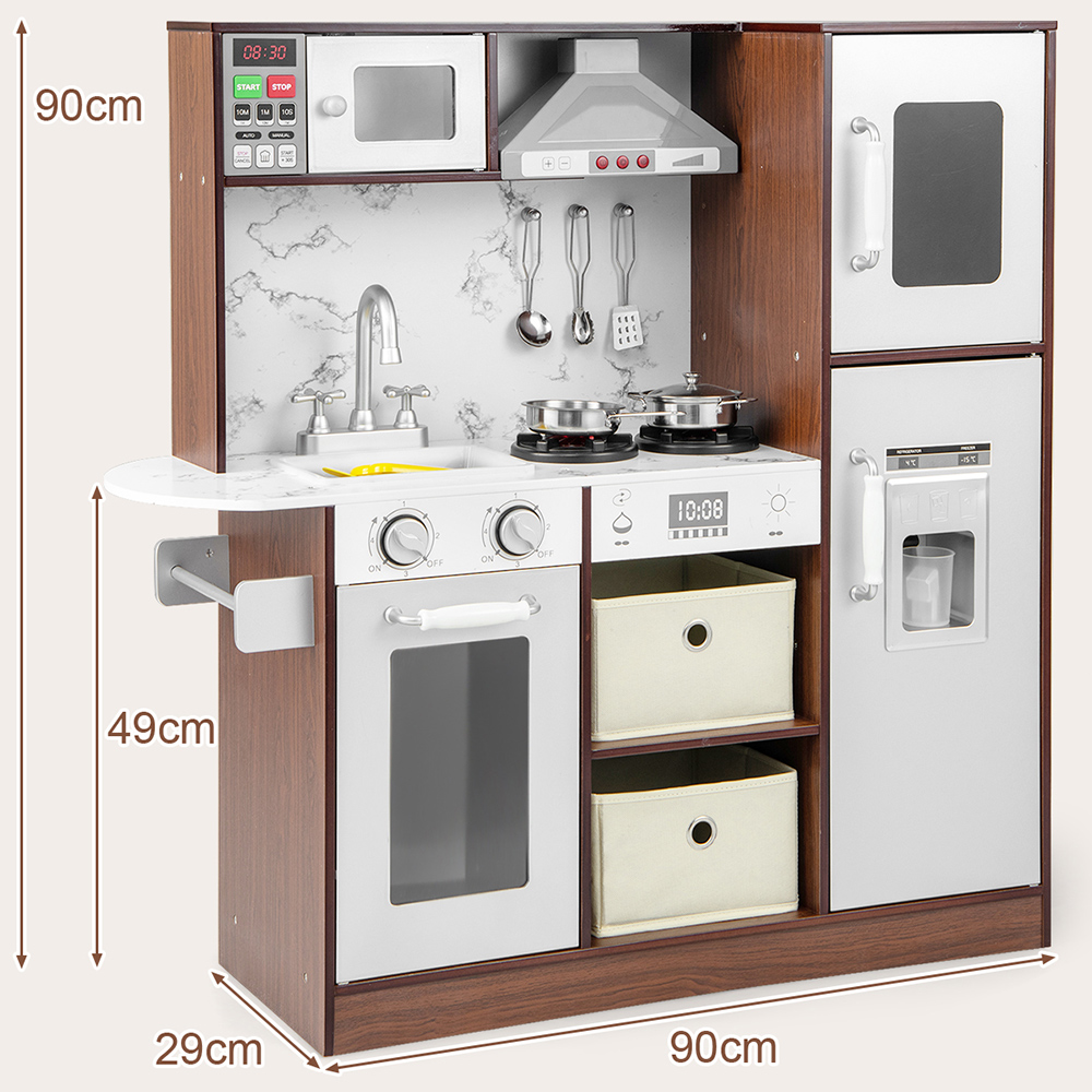 Costway Kids Coffee Kitchen Play Set with Lights Image 9