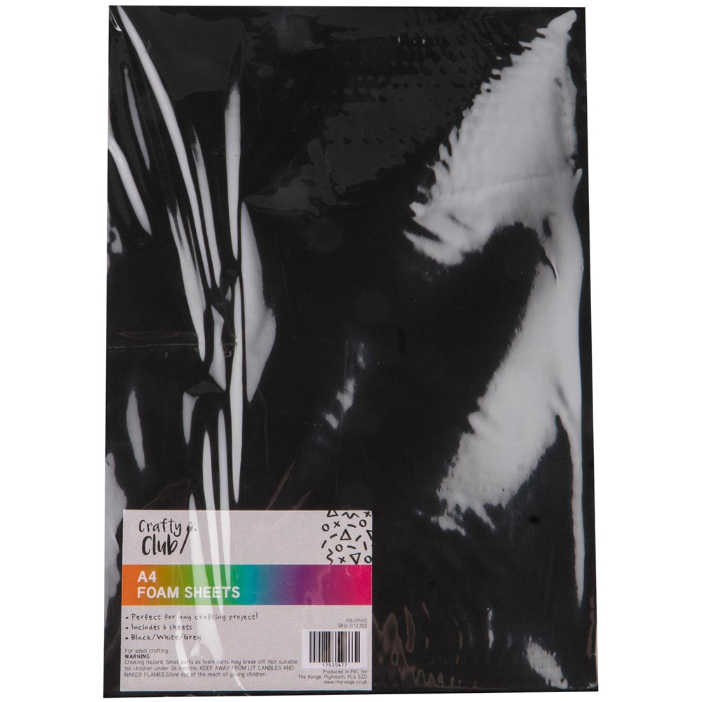 Crafty Club Pack of Six Foam Sheets A4 - Darks Image 2
