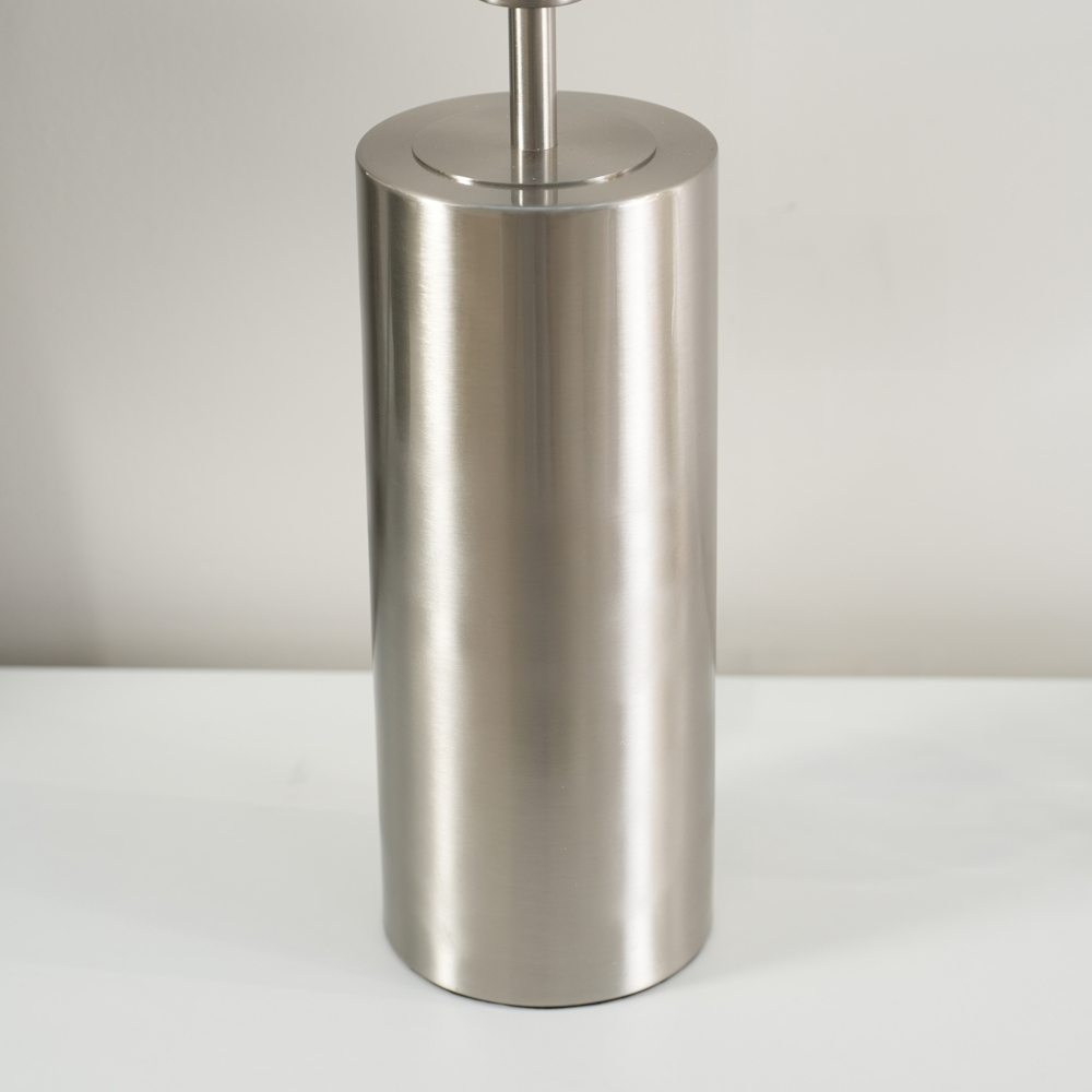 ValueLights Lexy Grey Velvet Shade Chrome Touch LED Table Lamp Image 5