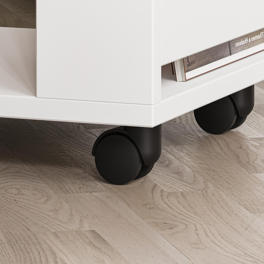 Decortie Edi White C Sofa Side Table with Storage Image 4