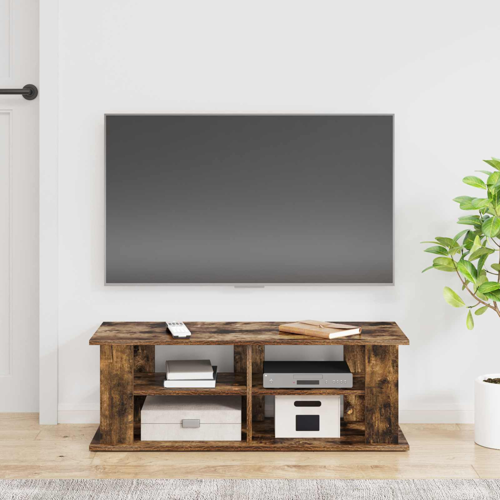 vidaXL 2 Shelf Smoked Oak TV Stand Image 4