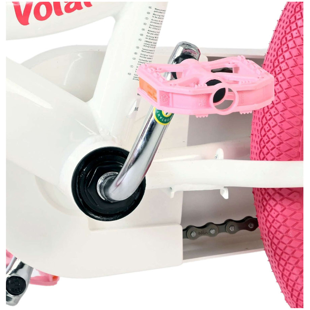 Volare Unicorn Kids 16 inch White and Pink Bike with Stabilisers Doll Seat and Basket Image 9