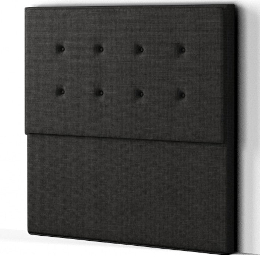 Eleganza Darlington Single Black Linen Floor Standing Headboard Image 2