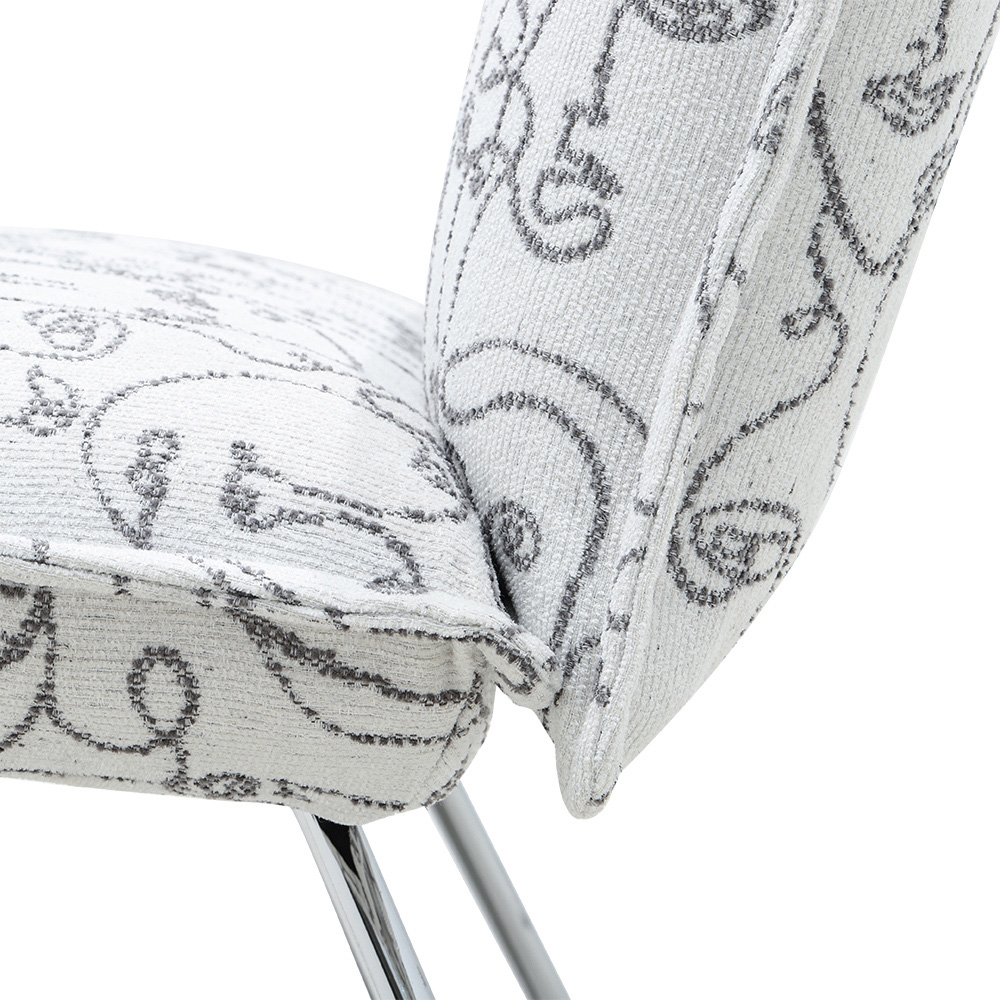 Living and Home Modernism White Accent Chair with Metal Base Image 6