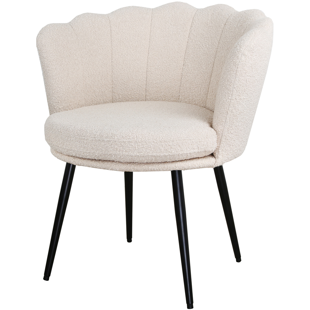 Flora Cream Boucle Accent Chair with Black Legs Image 2