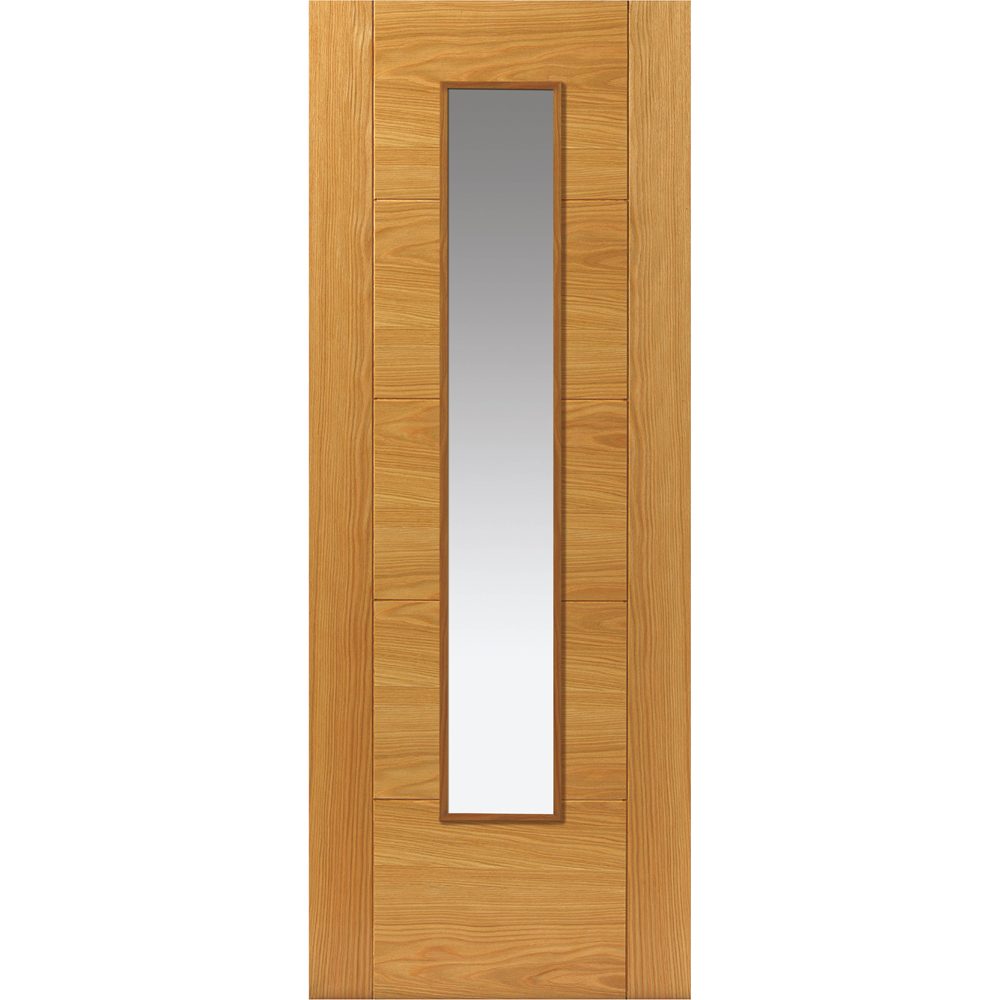 JB Kind Emral Oak Veneered Glazed FD30 Internal Door 1981 x 762mm Image 1