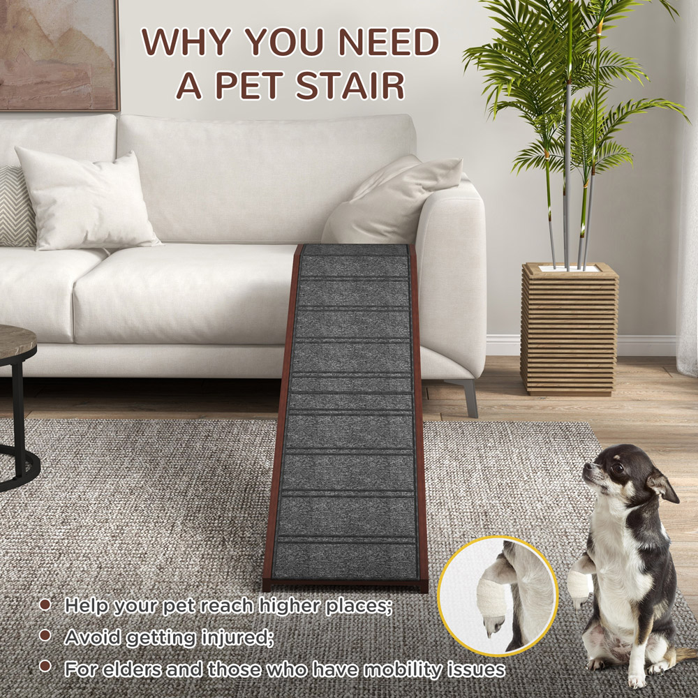 PawHut Pet Ramp with Non Slip Carpet Image 6