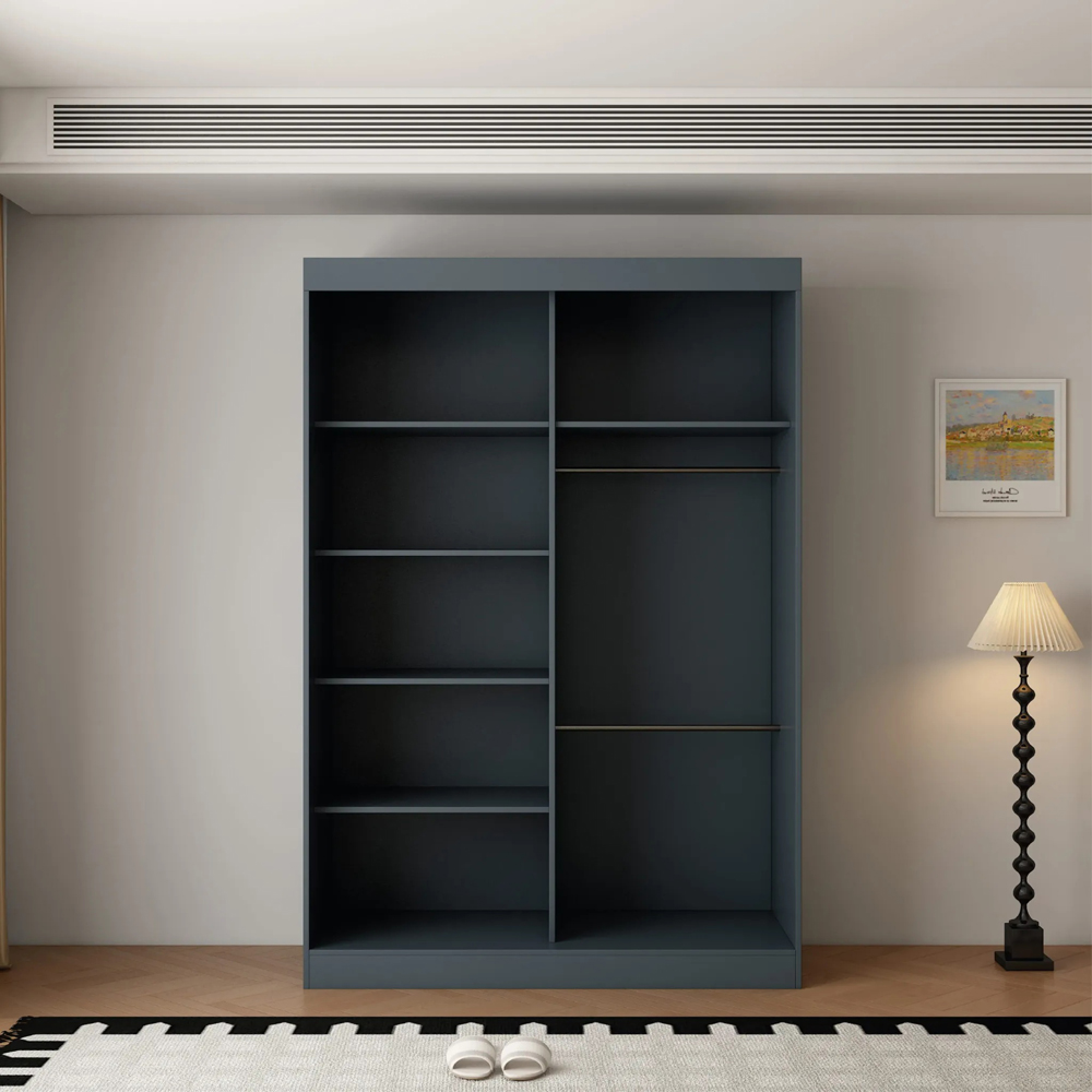 ARTESA Berlin 2 Door Dark Grey Mirrored Sliding Wardrobe Image 4