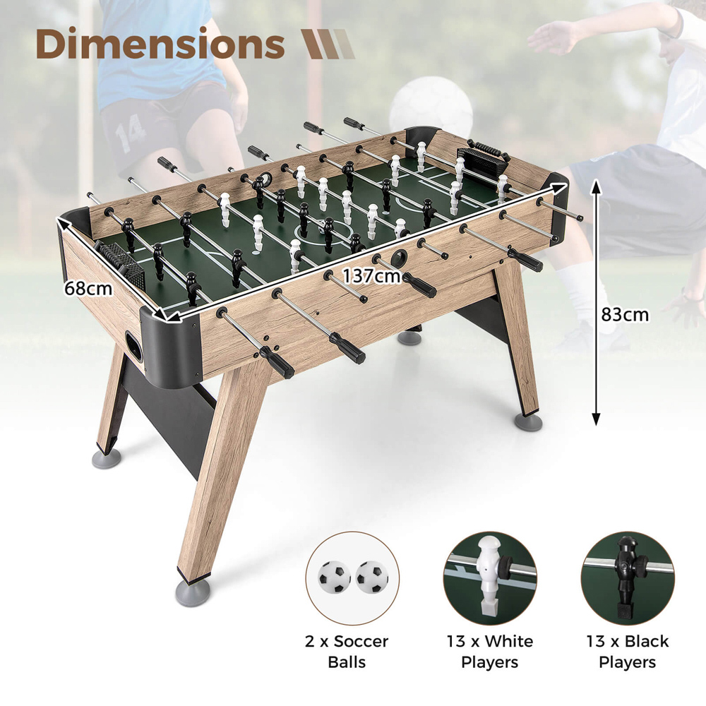 Costway Natural Foosball Arcade Soccer Game Table Image 8