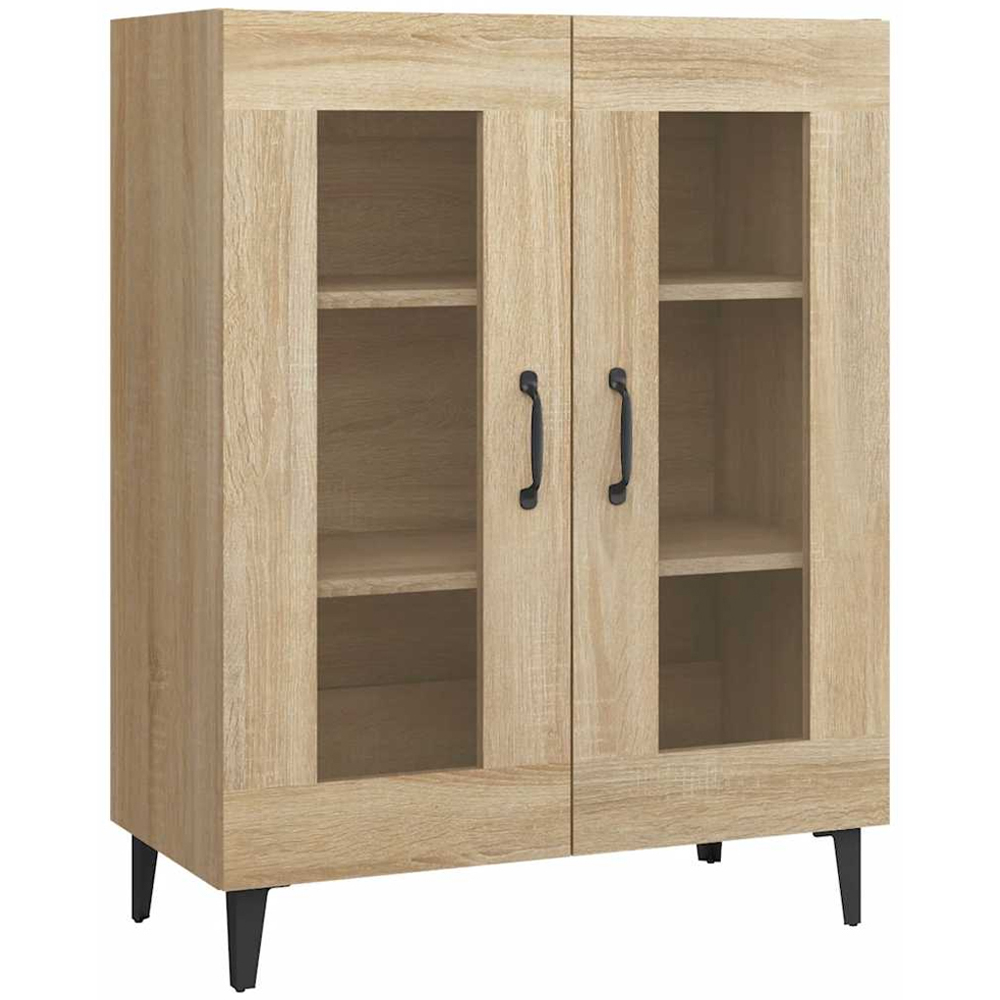 vidaXL 2 Glass Door Sonoma Oak Sideboard Image 2