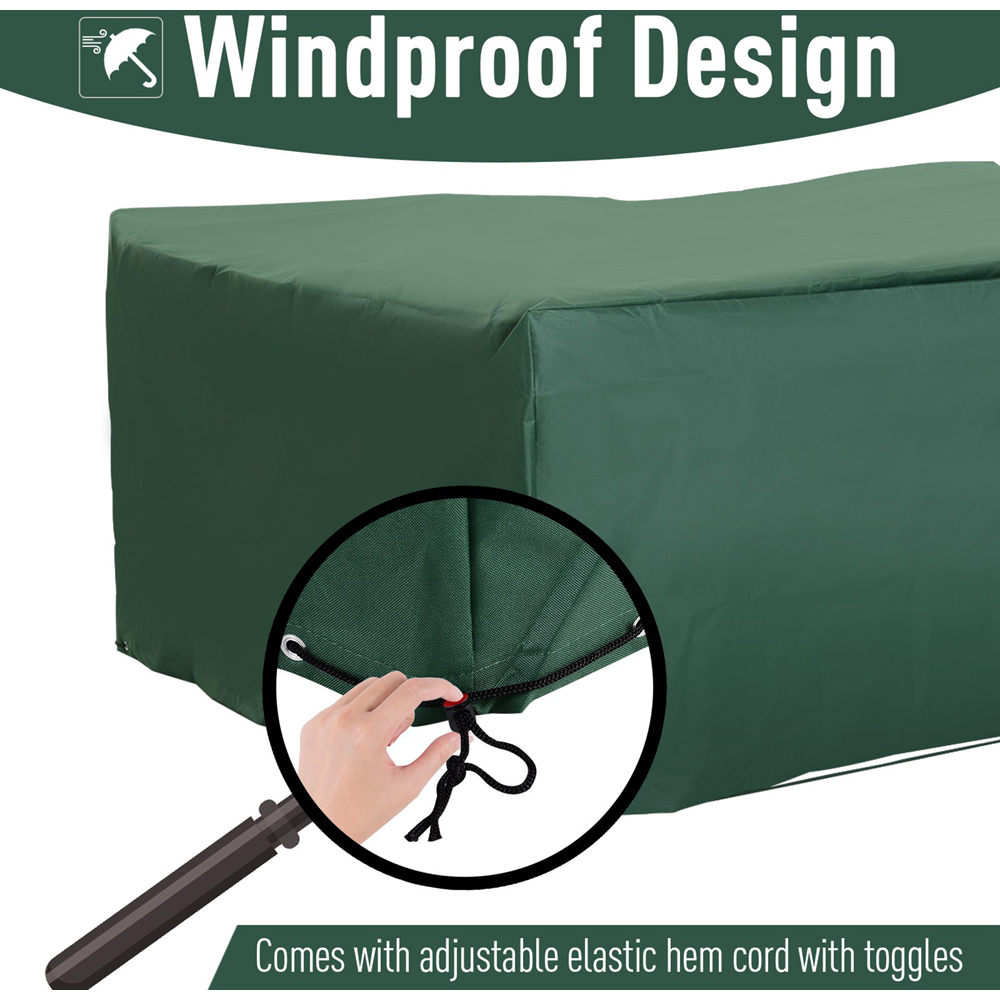 Outsunny Green 600D Oxford Anti-UV Garden Furniture Cover 210 x 140 x 80cm Image 4