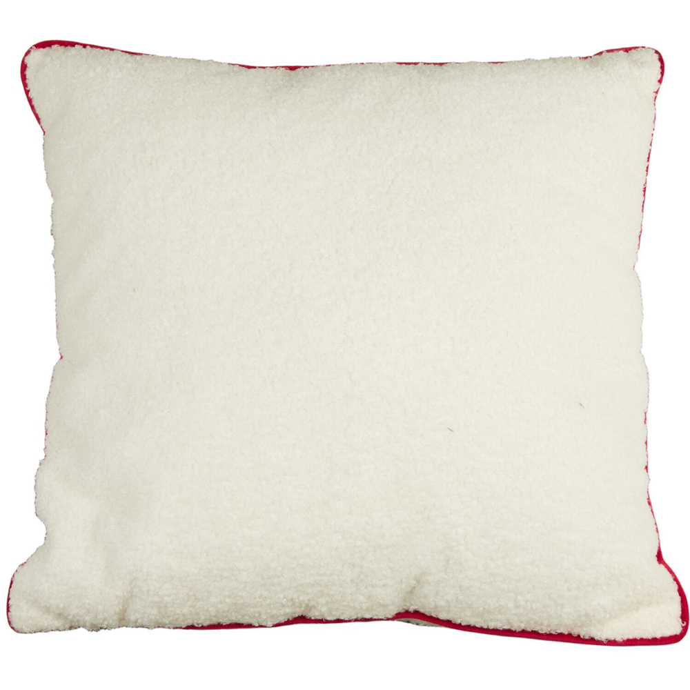 Candy Cane Bow Boucle Cushion White Image 4