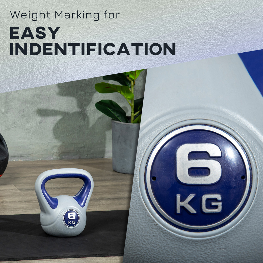 SPORTNOW Purple and Grey Kettle Bell with Handle 6kg Image 7