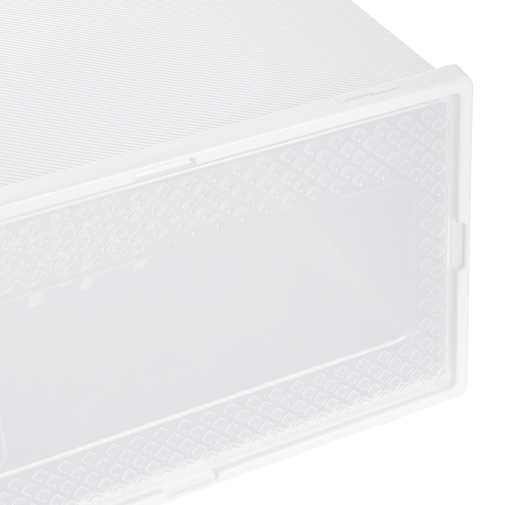 H&O Direct White Stackable Waterproof Shoe Storage Boxes with Ventilation Holes 12 Pack Image 5